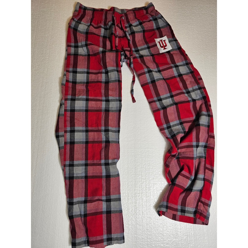 Indiana University Hoosiers Women Red Plaid Pajama Pants Bottom‎ Drawers Small - Picture 2 of 5